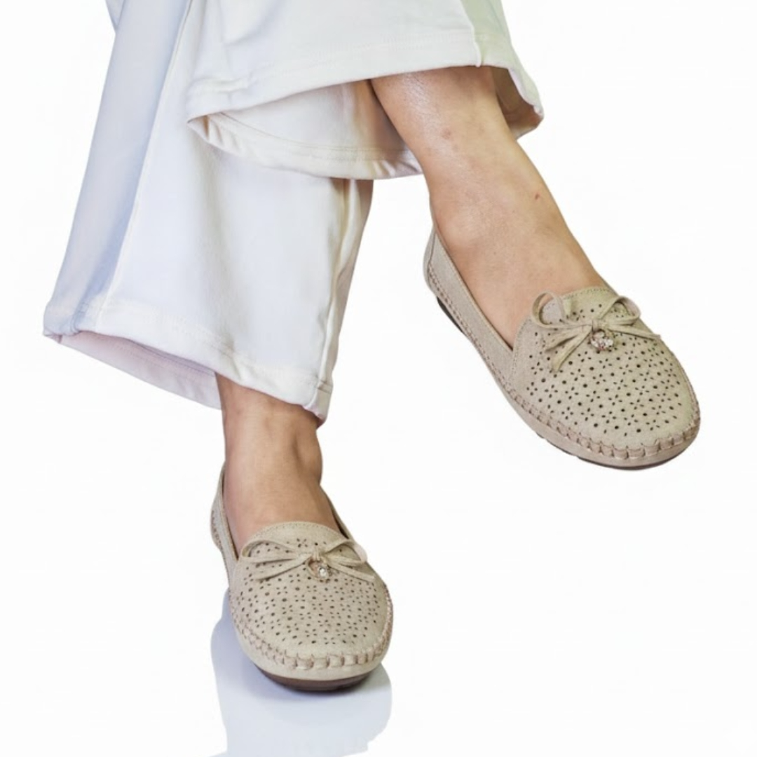 Dr. Shoes Luxe Perforated Loafers –Beige